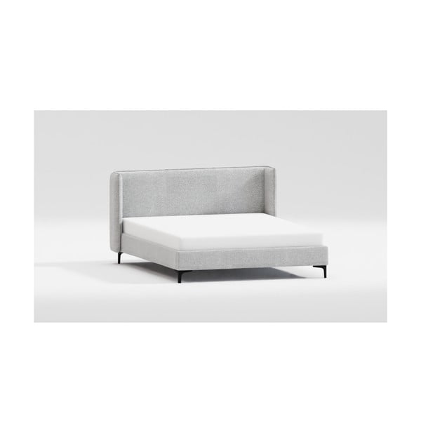 Sivá čalúnená dvojlôžková posteľ s roštom 140x200 cm Basti – Ropez-image-3