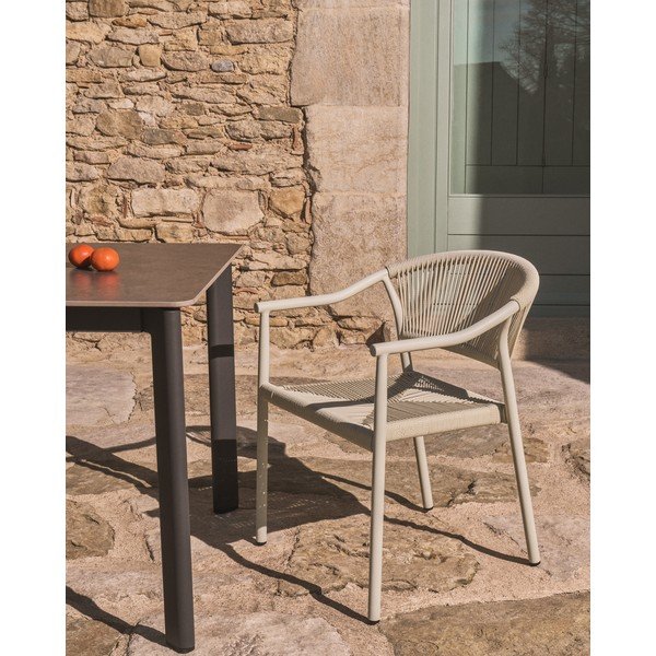 Záhradný jedálenský stôl s doskou z kameňa 80x140 cm Anafi – Kave Home-image-2