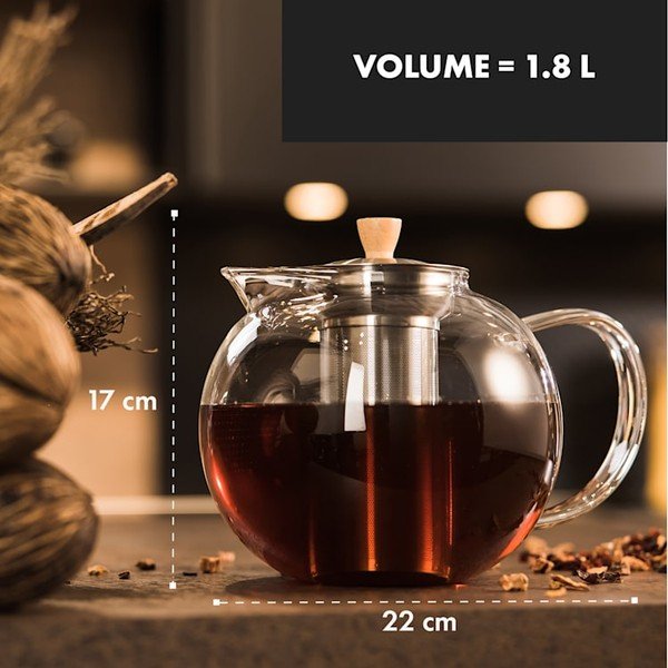 Sklenená čajová kanvica Klarstein Sencha, 1,8 l-image-1