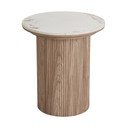 Okrúhly odkladací stolík s doskou v dekore mramoru ø 45 cm Athens – House Nordic