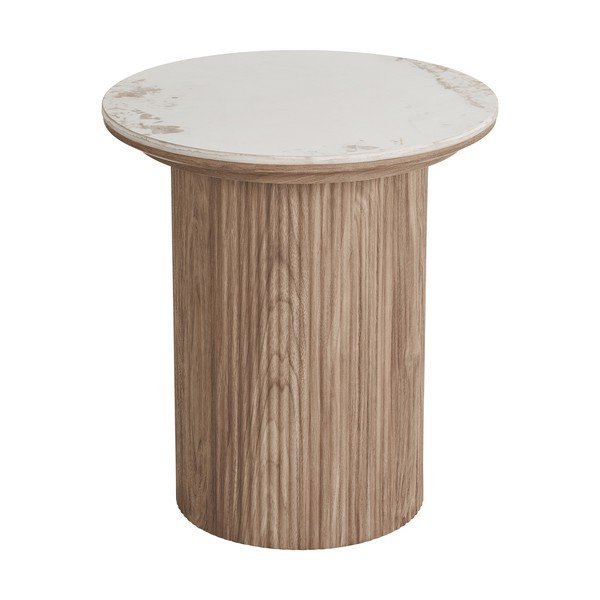 Okrúhly odkladací stolík s doskou v dekore mramoru ø 45 cm Athens – House Nordic