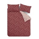 Červené flanelové obliečky na jednolôžko 135x200 cm Grace Floral Leaf – Catherine Lansfield