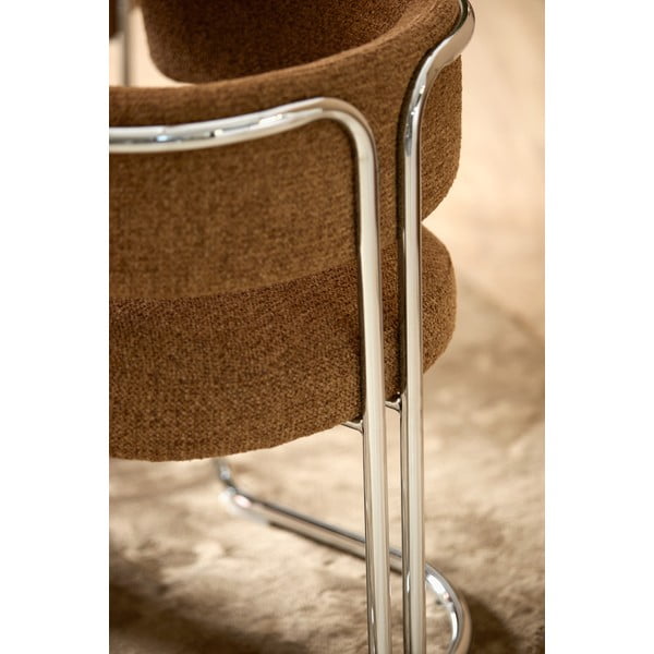 Hnedé kovové jedálenské kreslo s podrúčkami Adante – Light & Living-image-3