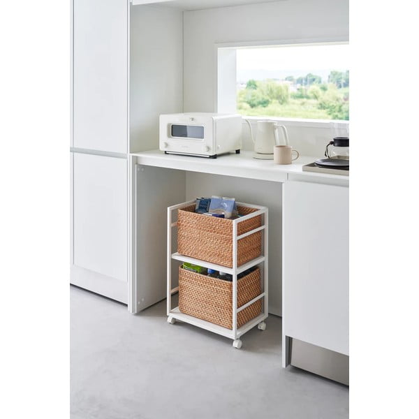 Biely kovový pojazdný regál 42x60 cm Tower – YAMAZAKI-image-4