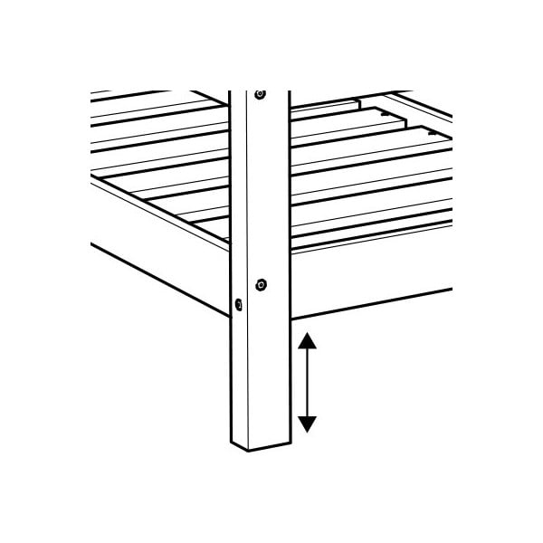 Posteľ s vyvýšenými nohami Benlemi Tery, 80 x 200 cm, výška nôh 20 cm-image-2