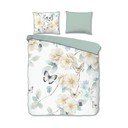 Biele/zelené obliečky na dvojlôžko/predĺžené z bavlneného saténu 200x220 cm Adiwanya – Descanso