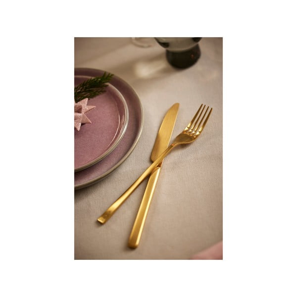 Oceľový príbor v mosadznej farbe 16 ks Brass – Bitz-image-1