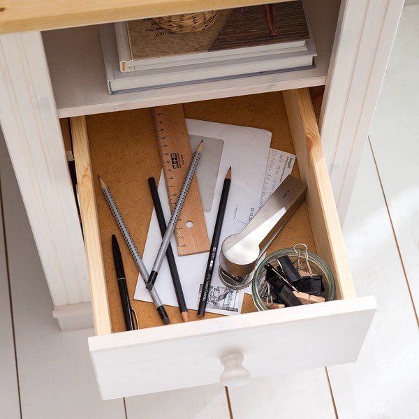 Pracovný stôl s doskou z borovicového dreva 50x140 cm Anita – Støraa-image-1