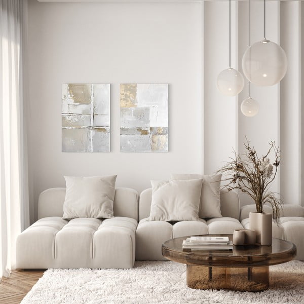 Obrazy s ručne maľovanými prvkami v súprave 2 ks 50x70 cm Sail – Styler-image-2