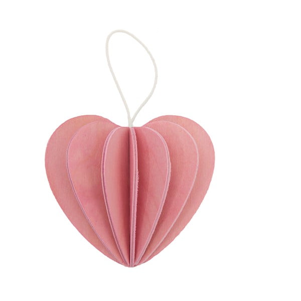 Skladacia pohľadnica Heart Light Pink, 6.8 cm