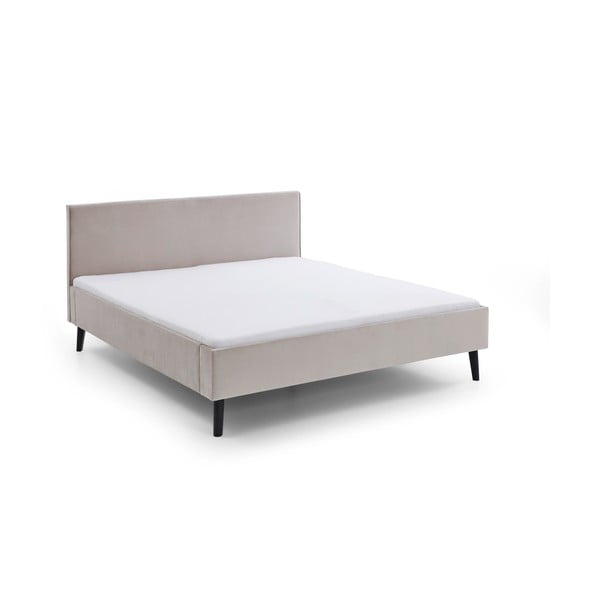Béžová čalúnená dvojlôžková posteľ 180x200 cm Leira – Meise Möbel