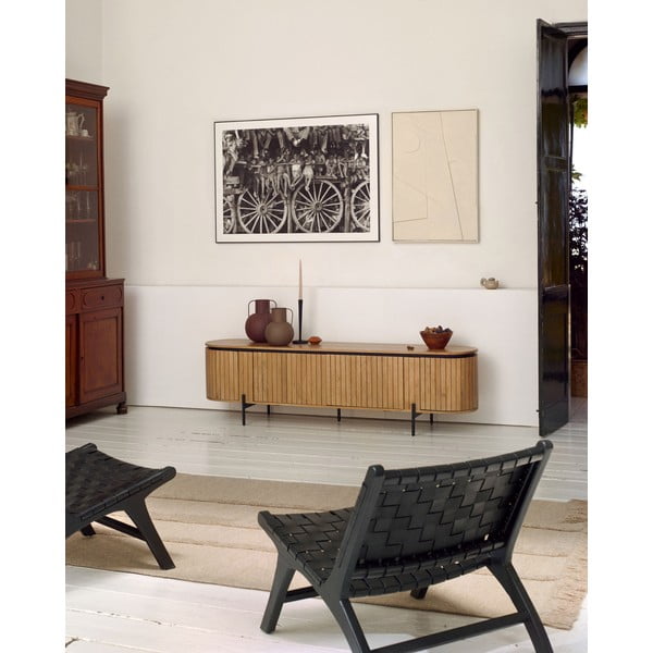 TV stolík z mangového dreva v prírodnej farbe 200x55 cm Licia - Kave Home-image-1