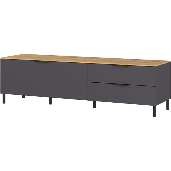 Sivý TV stolík v dekore duba 164x47 cm California - Germania-image-2