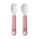 Plastové detské lyžičky v bielej a svetloružovej farbe v súprave 2 ks Flowers &amp; butterflies – Mepal
