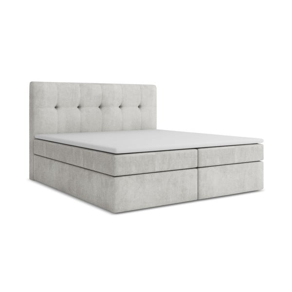 Boxspring posteľ s úložným priestorom 140x200 cm v striebornej farbe Palta – Makamii