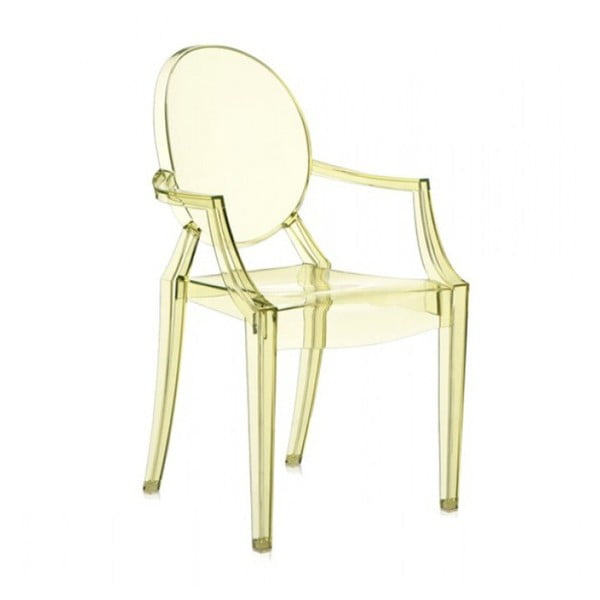 Plastová stolička Kartell Louis Ghost, svetložltá