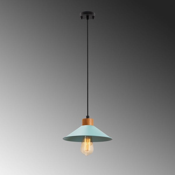 Tyrkysovomodré/v prírodnej farbe závesné svietidlo s kovovým tienidlom ø 24 cm Manavgat – Opviq lights-image-4