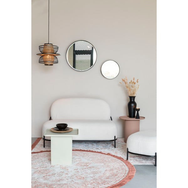 Krémová pohovka z textílie buklé 125 cm Polly – White Label-image-1