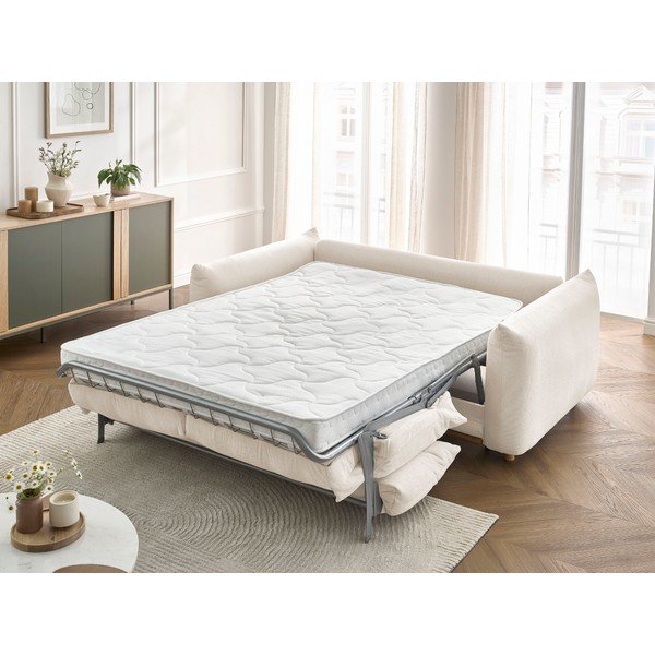 Krémová rozkladacia pohovka 214 cm Ernest – Bobochic Paris-image-1
