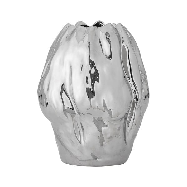 Váza z kameniny v striebornej farbe (výška 29 cm) Bobby – Bloomingville-image-3