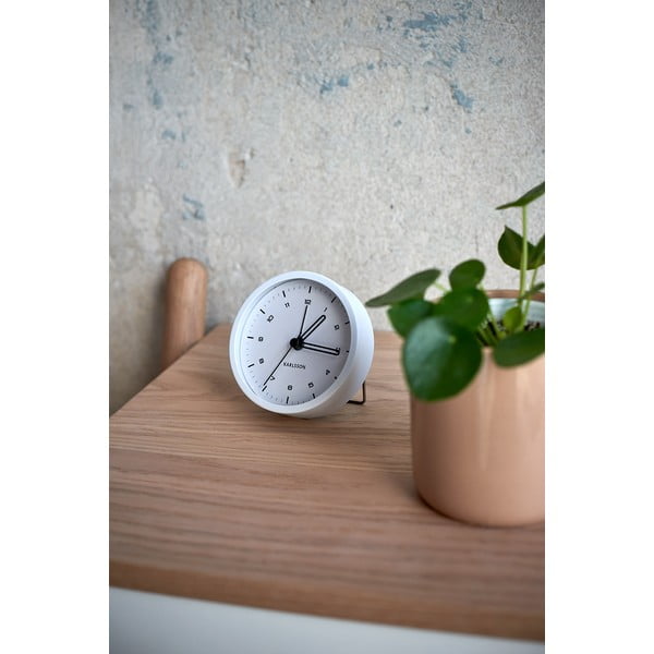 Biely budík Karlsson Tinge, ø 9 cm-image-1