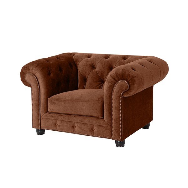 Hnedé kreslo Max Winzer Orleans Velvet-image-1