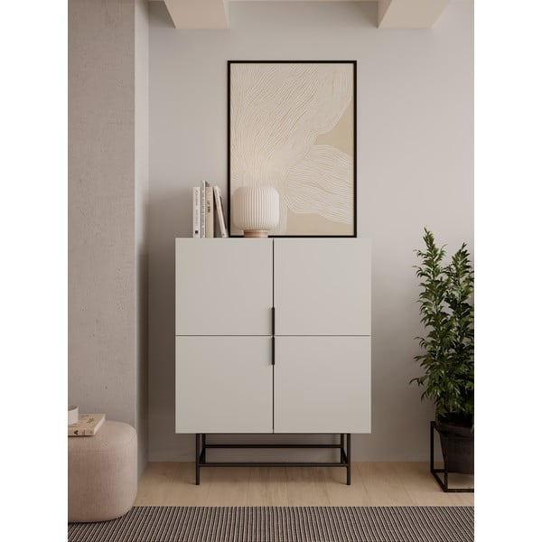 Krémová skrinka 100x128 cm Eldia – Marckeric-image-1