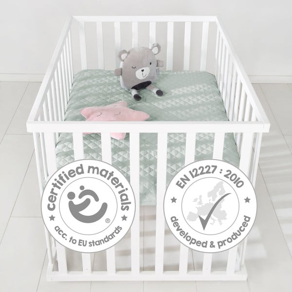 Biela detská ohrádka na kolieskach 100x75 cm Style – Roba-image-4