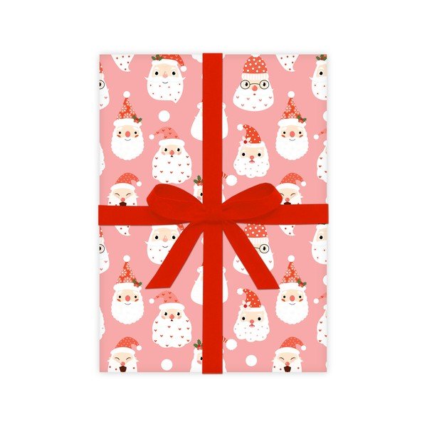 5 hárkov ružovo-bieleho baliaceho papiera eleanor stuart Santas, 50 x 70 cm-image-2