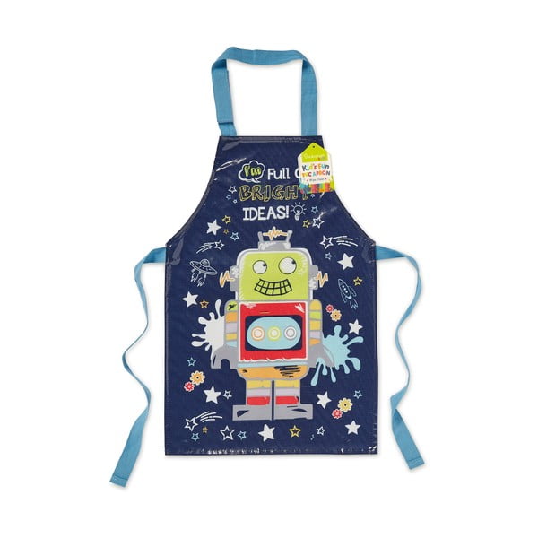 Modrá bavlnená detská zástera Cooksmart ® Robot