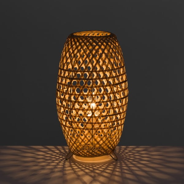 Bambusová stolová lampa v prírodnej farbe s bambusovým tienidlom (výška 36 cm) Natural Way – Casa Selección-image-1