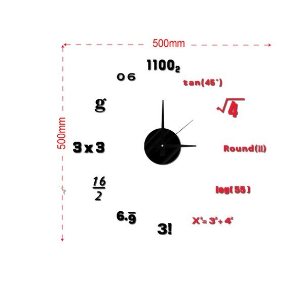 Nástenné nalepovacie hodiny Mauro Ferretti Math, ⌀ 50 cm-image-2