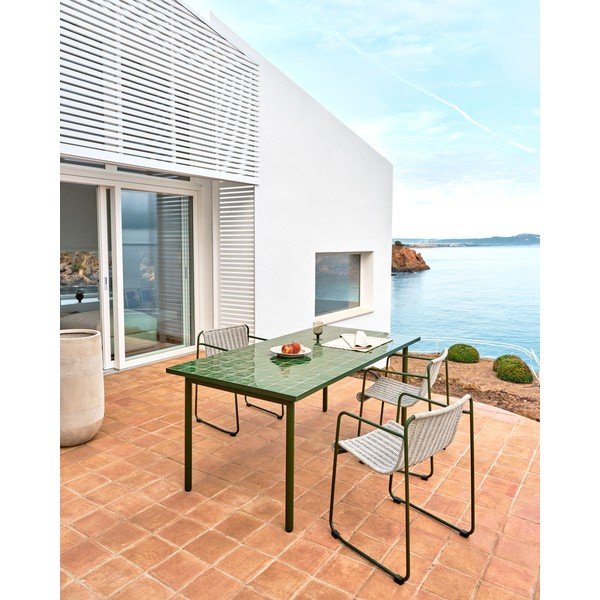 Oceľový záhradný jedálenský stôl 91x182 cm Maurina – Kave Home-image-1