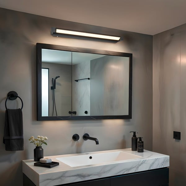 Matne čierne LED nástenné svietidlo Fabrizio – Trio-image-1