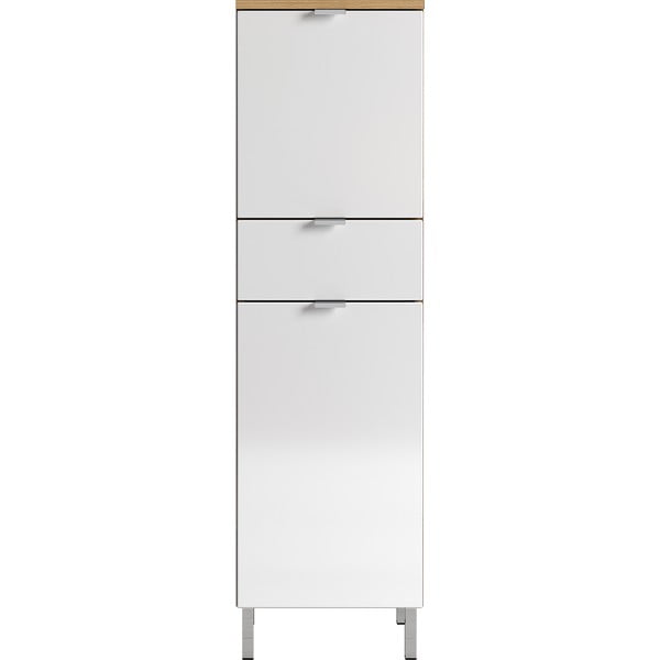 Biela skrinka s dubovým dekorom Germania Mauresaa, výška 120 cm-image-1