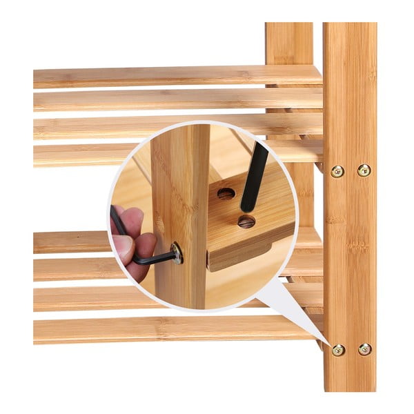 Bambusový regál na 8 párov topánok Songmics, šírka 90 cm-image-2