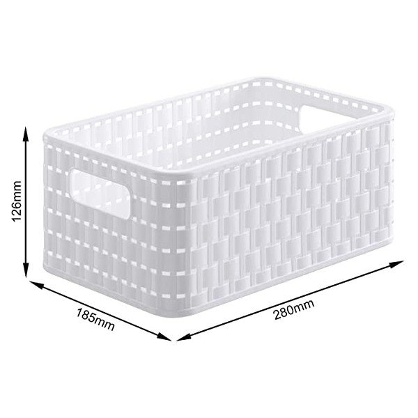 Biely úložný košík z recyklovaného plastu Country - Rotho-image-2