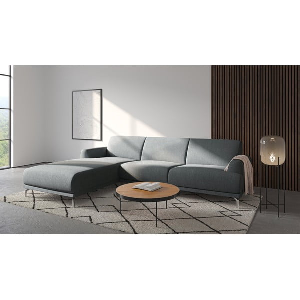 Svetlosivá rohová pohovka MESONICA Puzo, ľavý roh-image-1