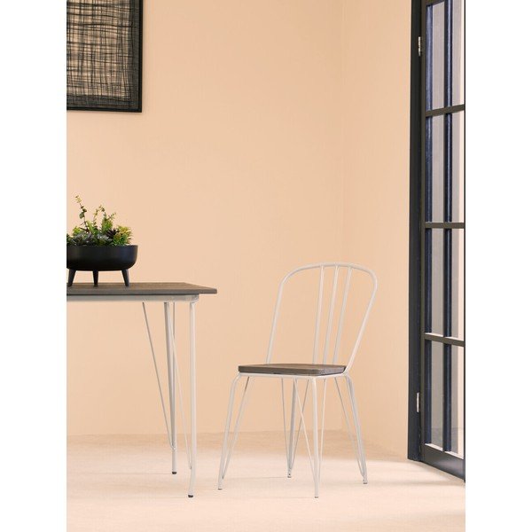 Sivá/v tmavo prírodnej farbe jedálenská stolička z brestového dreva District – Premier Housewares-image-1