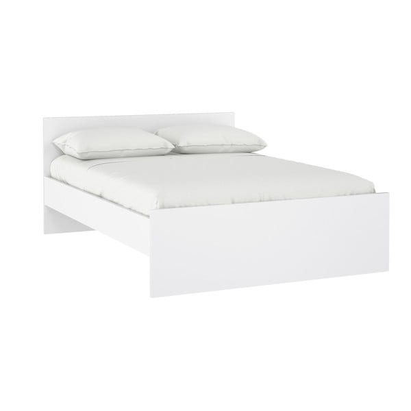 Biela dvojlôžková posteľ z drevotriesky bez roštu 140x200 cm Naia – Tvilum