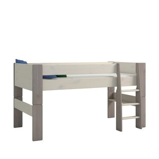 Bielo-sivá vyvýšená detská posteľ z borovicového dreva 90x200 cm Steens for Kids - Tvilum