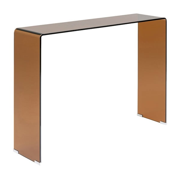 Sklenený konzolový stolík Kare Design Visible Amber, šírka 120 cm