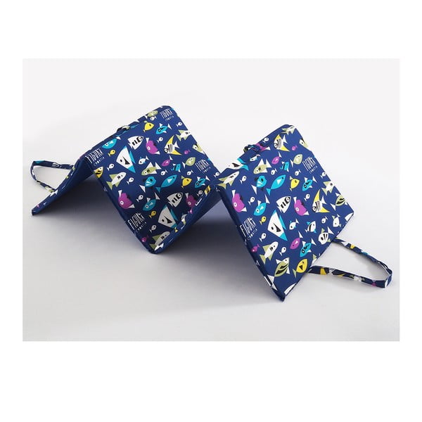 Modrý záhradný sedák na ležadlo 49x137 cm Fishes – B.E.S.-image-1