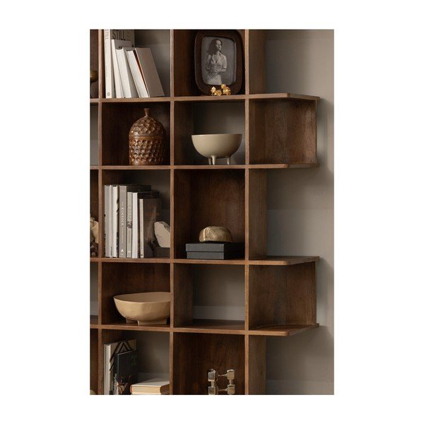 Tmavohnedá knižnica z mangového dreva 130x180x35 cm Sinne – WOOOD-image-1