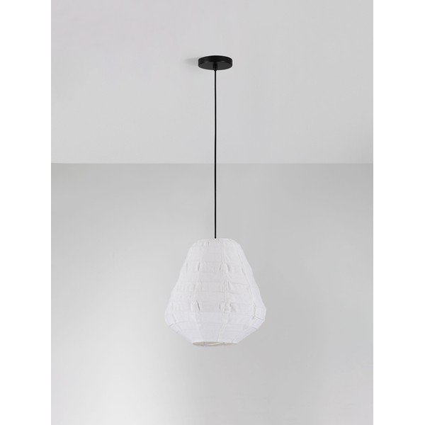 Biele ľanové závesné svietidlo ø 36 cm Linnet – Nova Luce-image-2