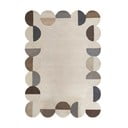 Sivobéžový ručne tkaný vlnený koberec 200x290 cm Mia Scallop Frame – Flair Rugs