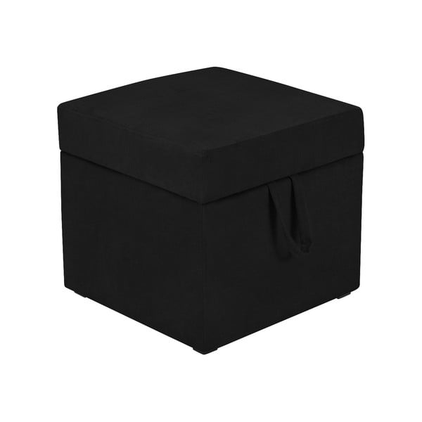 Čierna taburetka s úložným priestorom KICOTI Cube