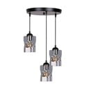 Čierne závesné svietidlo so skleneným tienidlom Felis - Candellux Lighting