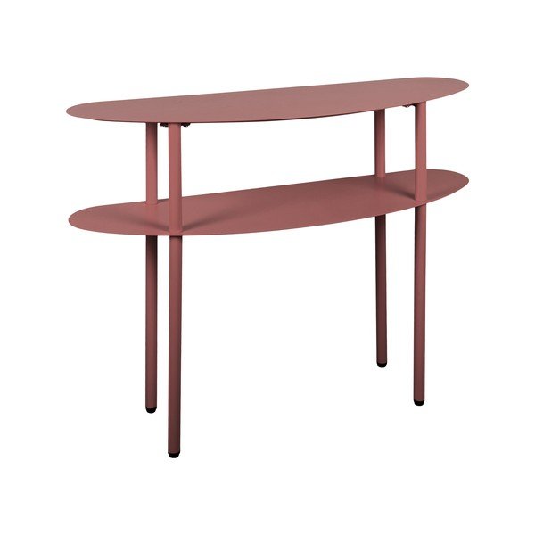 Vínovočervený kovový konzolový stolík 28x90 cm Riqueza – Leitmotiv