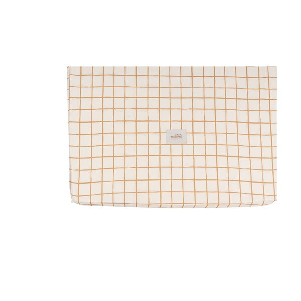 Napínacia bavlnená detská plachta do postieľky 80x160 cm Camel Check - Malomi Kids-image-2